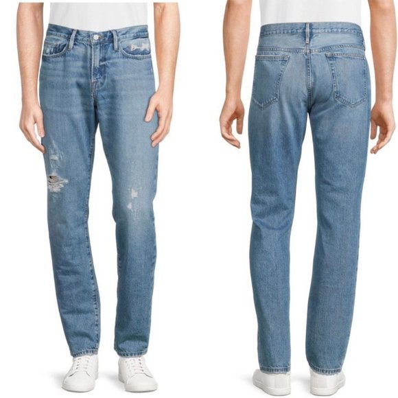 Frame Denim L'Homme Slim Mens Mid Rise Jeans Size 36 Distressed